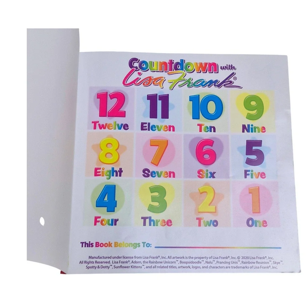 Countdown with‎ Lisa Frank Numbers/ Counting Children's Glitter and Sparkle Book